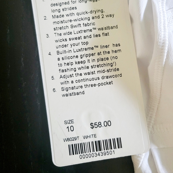 NWT Lululemon Pace Setter Skirt (Tall) Size 10 White 2014 - Picture 4 of 4
